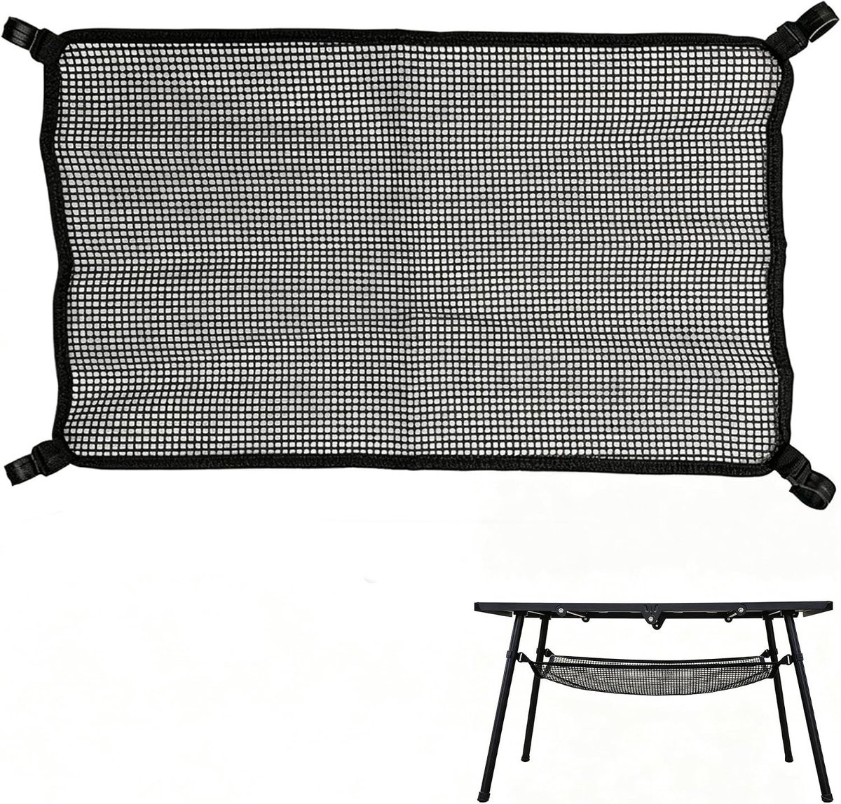 Opbergnet campingtafel 56 x 34 cm - opvouwbaar PVC - waterdicht - ideaal voor buitengebruik - ShopVlot