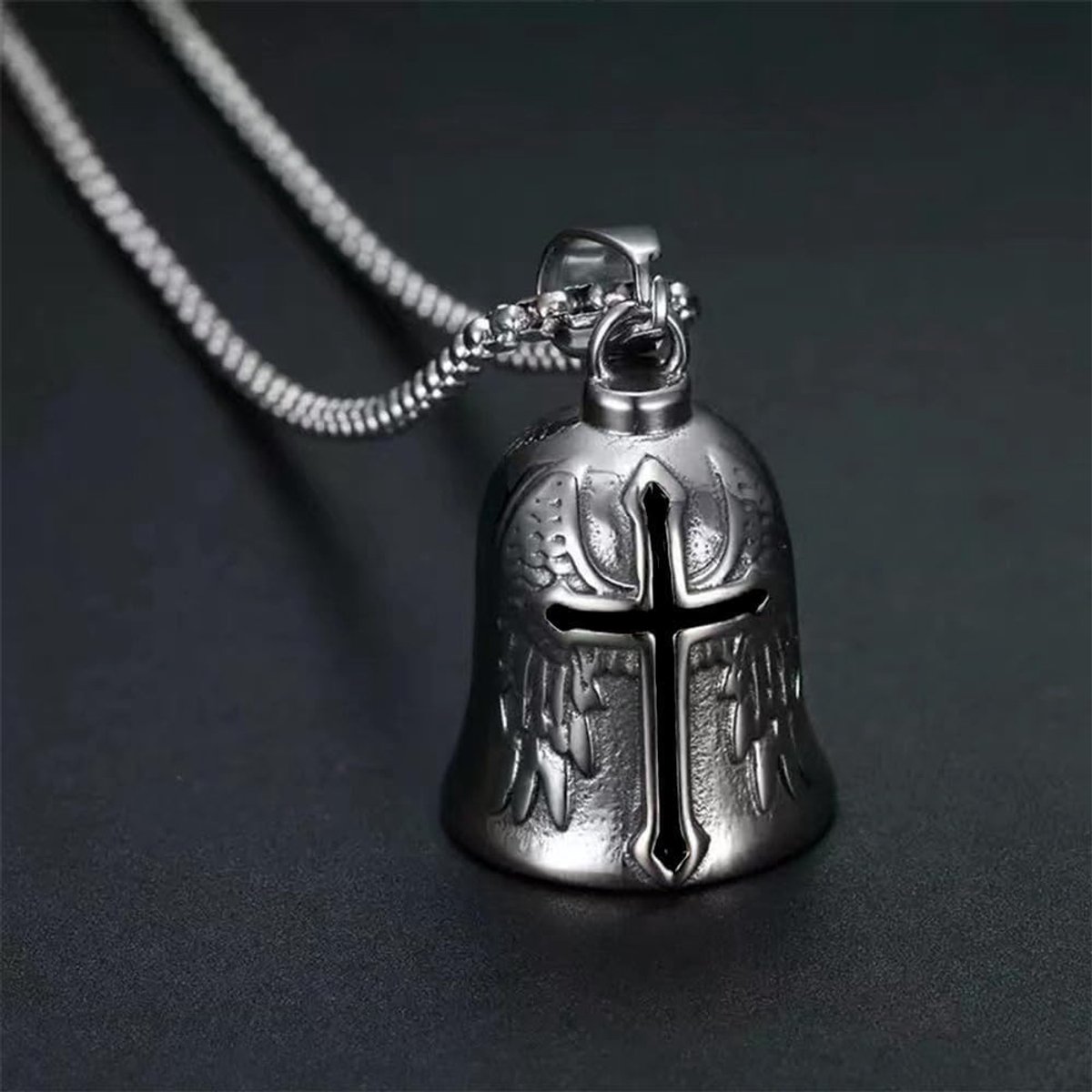 Motorfiets ketting met beschermengel - met hangring - gelukscharme - ideale accessoire voor motorrijders - ShopVlot