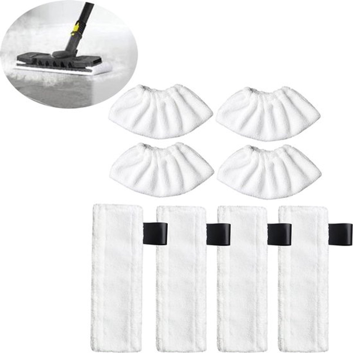 8 stuks - Stoomdoek - Stoompolijstdoek - Geschikt voor stoomreinigers - Microvezeldoeken geschikt - Geschikt voor Karcher Easyfix SC1, SC2, SC3, SC4, SC5 - Stoomreinigeraccessoires - Stoomreiniger Pads Doeken - Navulling