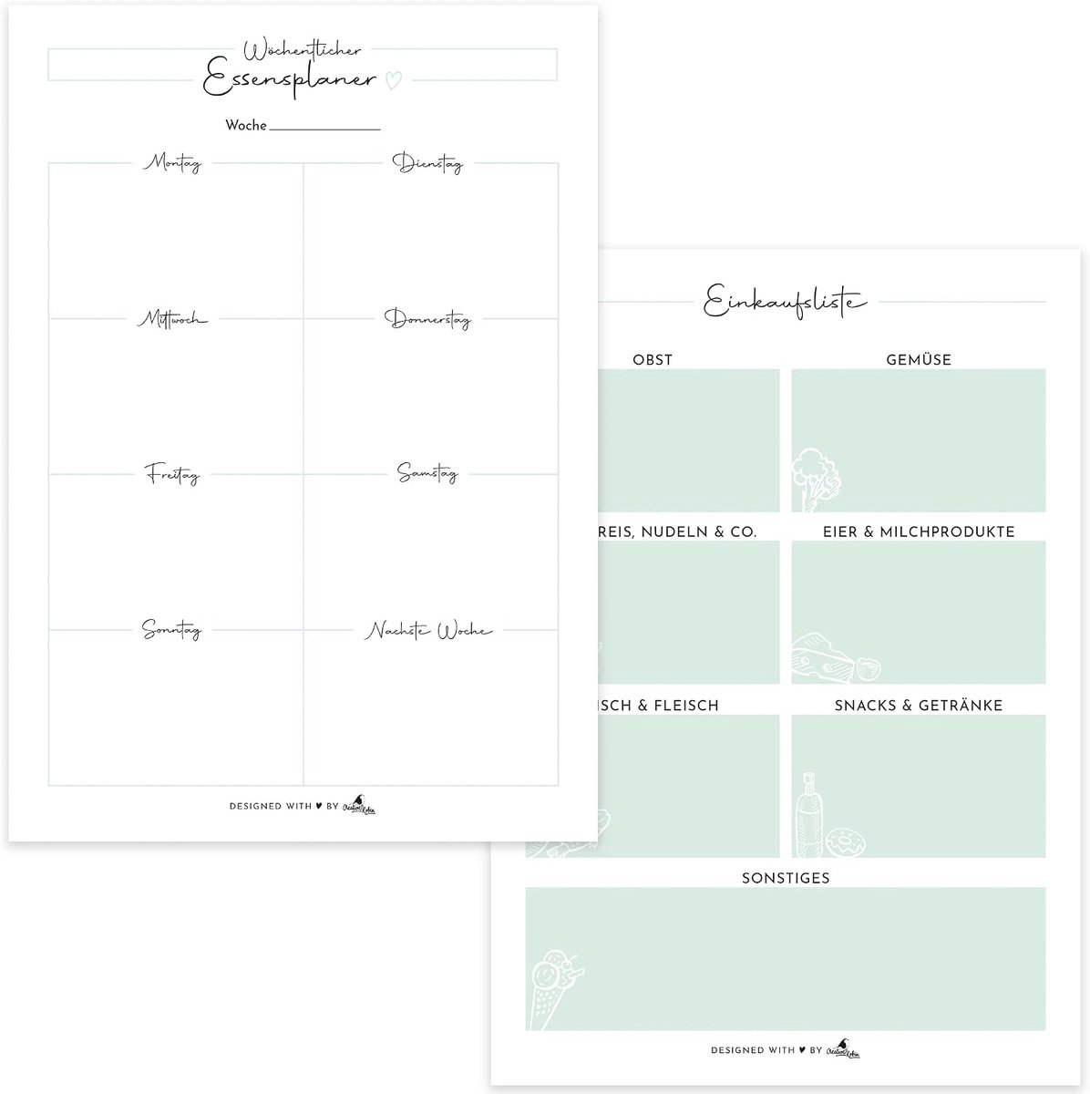 Food planner A5 - 50 vellen - menu planner voor de hele week - eenvoudig boodschappen doen - ShopVlot