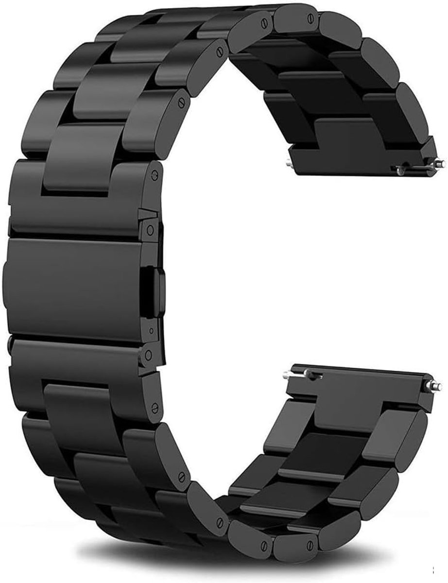 Horlogeband 22MM - Zwart Metalen RVS - Vervangingsband voor Garmin - Stijlvolle upgrade voor uw smartwatch - ShopVlot