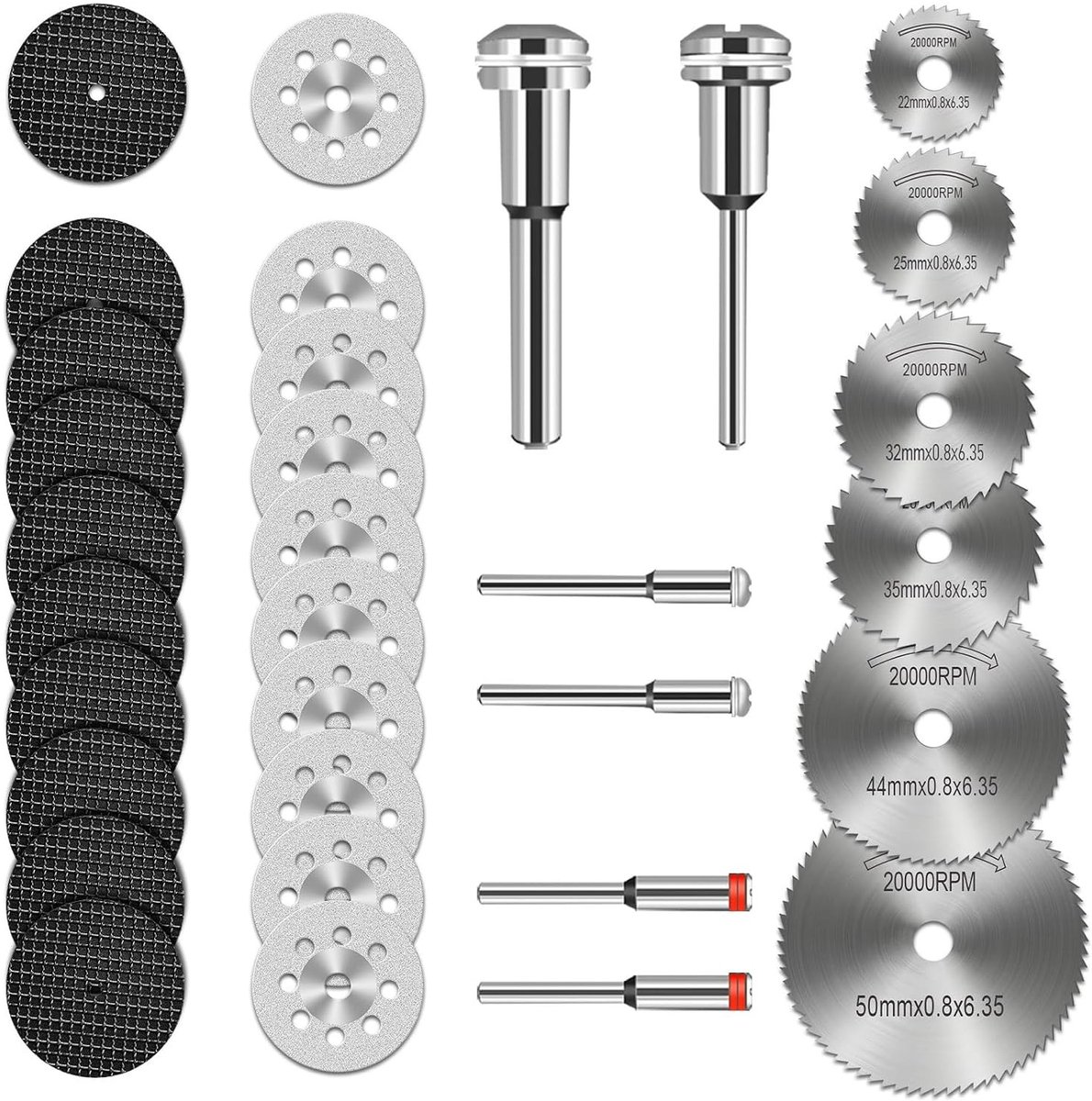 Snijdiscussenset voor HSS rondzaagbladen - 545 diamantdisc, ideaal voor hout, metaal, kunststof, steen en glasbewerking
