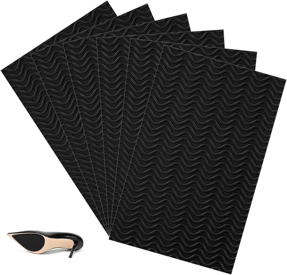6 stuks zelfklevende antislip schoenzolen, rubberen zoolbeschermer, reparatiezolen voor schoenen, 10 x 15 cm, geschikt voor diverse schoenmodellen, zwart