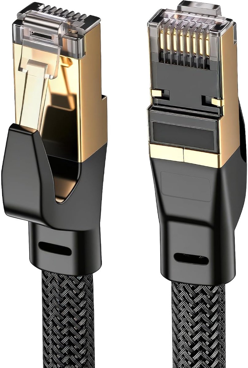 Ethernet kabel Cat 8 - 5 meter - nylon gevlochten - 40 Gbit/s snelheid voor gaming - ShopVlot