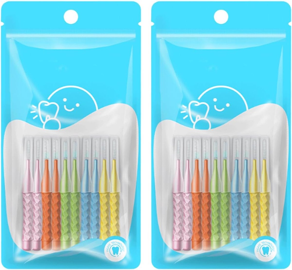 Interdentale tandenborstels 20 stuks - met deksel - 5 kleuren - voor een stralende glimlach - ShopVlot