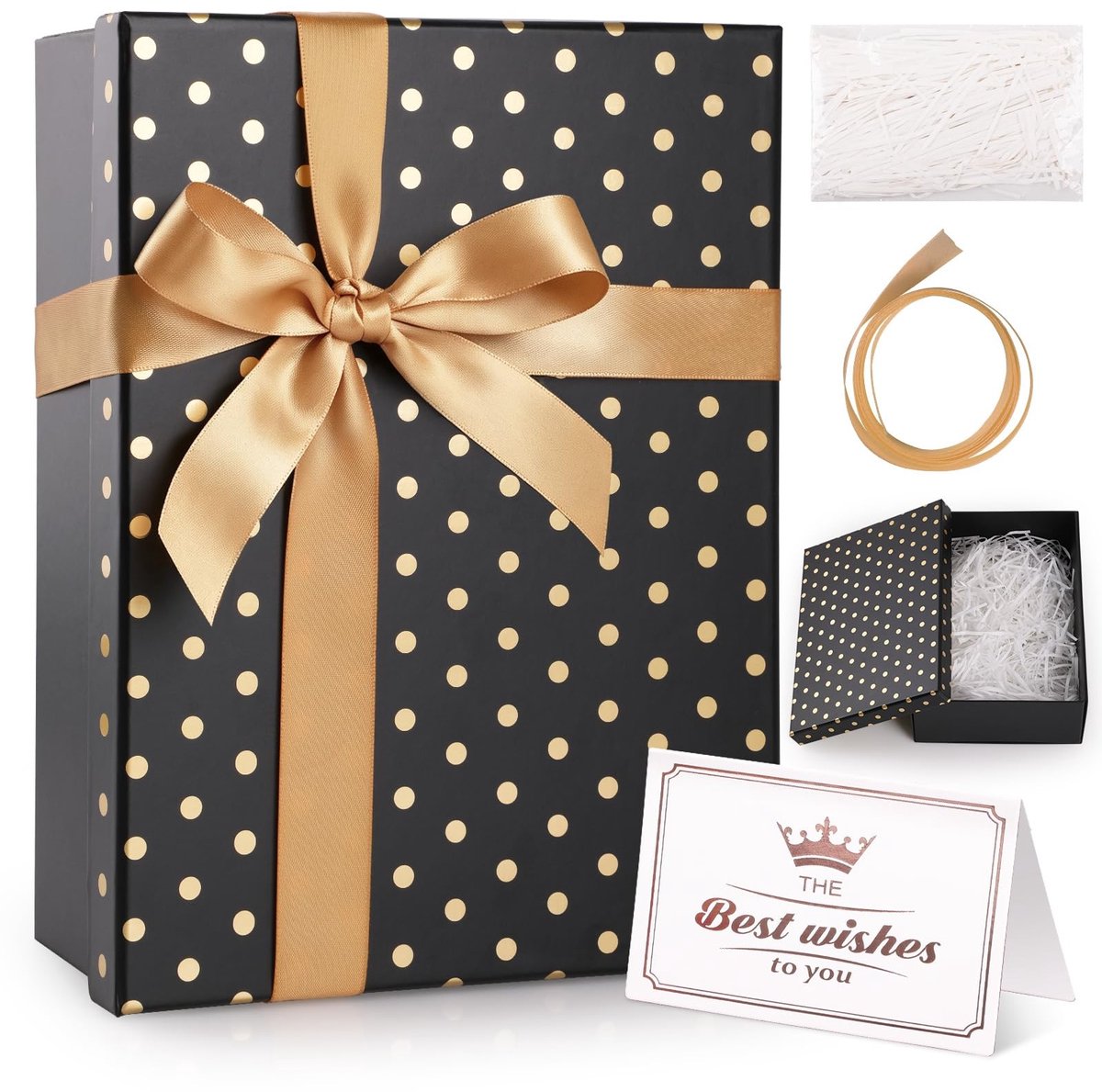 Solidchoice - Opvouwbare Geschenktas met Strik en Zijdepapier