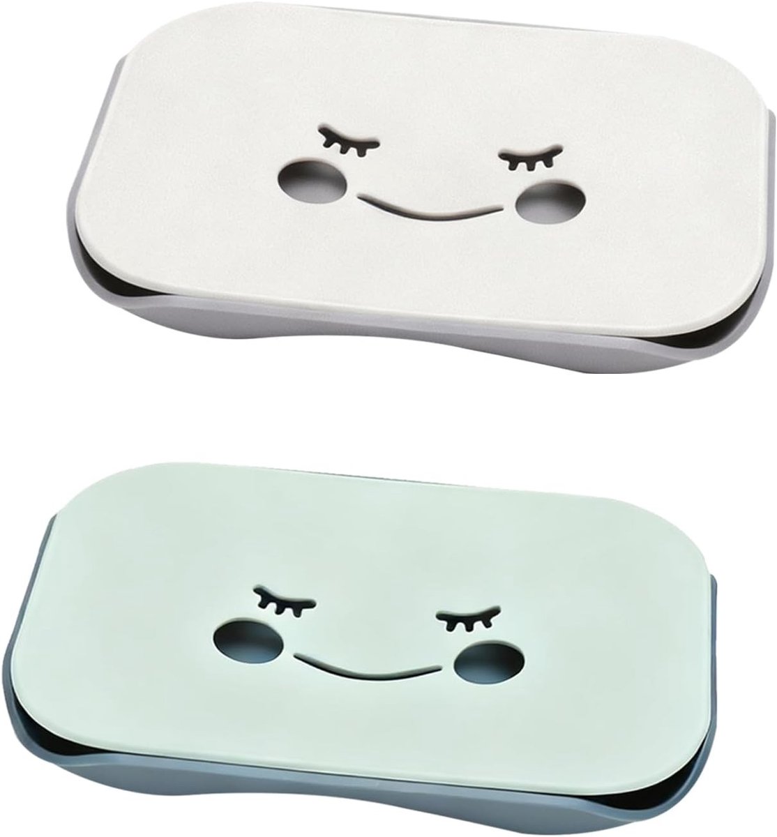 Set van 2 Afvoerende Zeepbakjes voor Douche en Keuken, Ideaal voor Badkamers en Handzeep (15.2 x 11 cm)