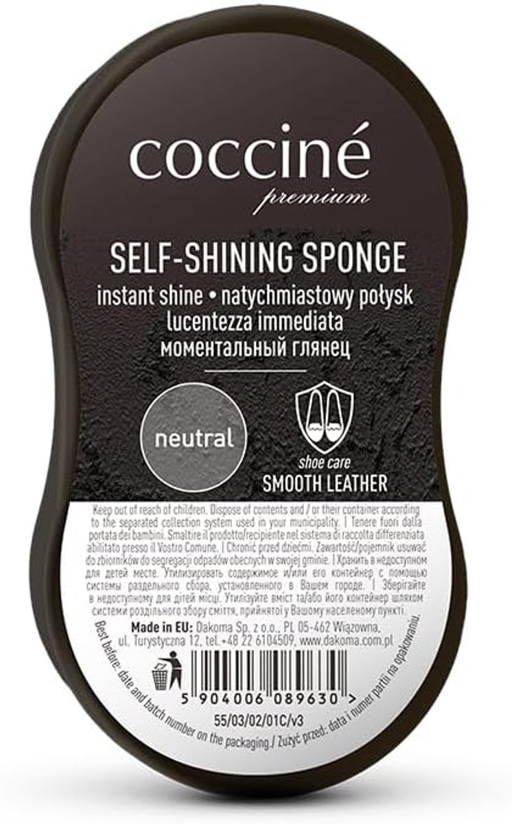 Schoenpoets spons - compact formaat - transparant/neutral - reinigt en geeft glans - ShopVlot