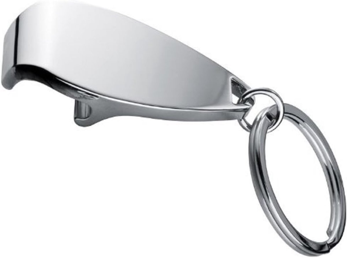 sleutelring met flesopener - chroomglanzend - in cadeauverpakking - perfect voor onderweg - ShopVlot