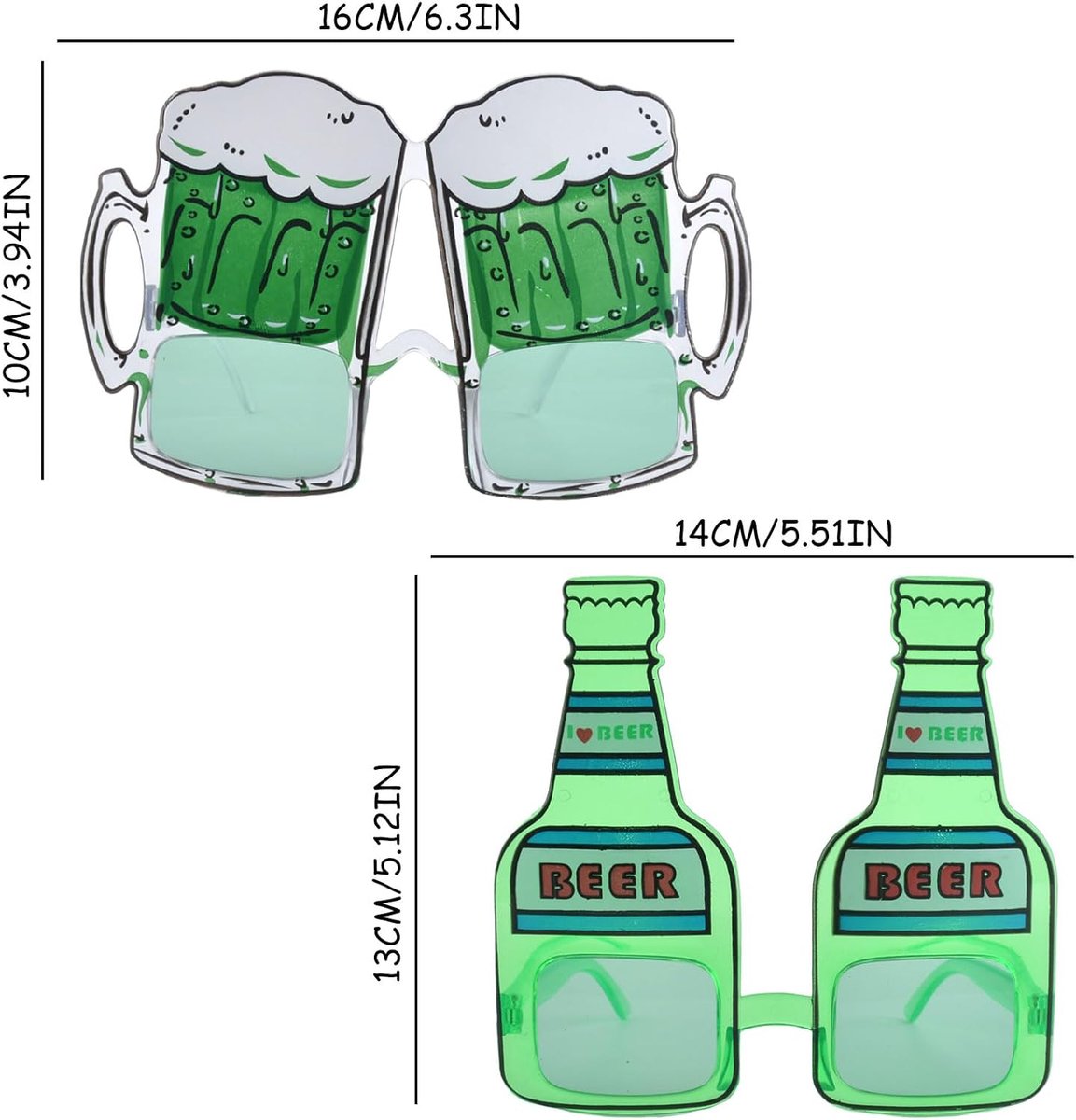 Zwembadglazen set van 2 unieke vormen - bierglazen en flessen - feestelijk voor verjaardagen en themafeesten - ShopVlot