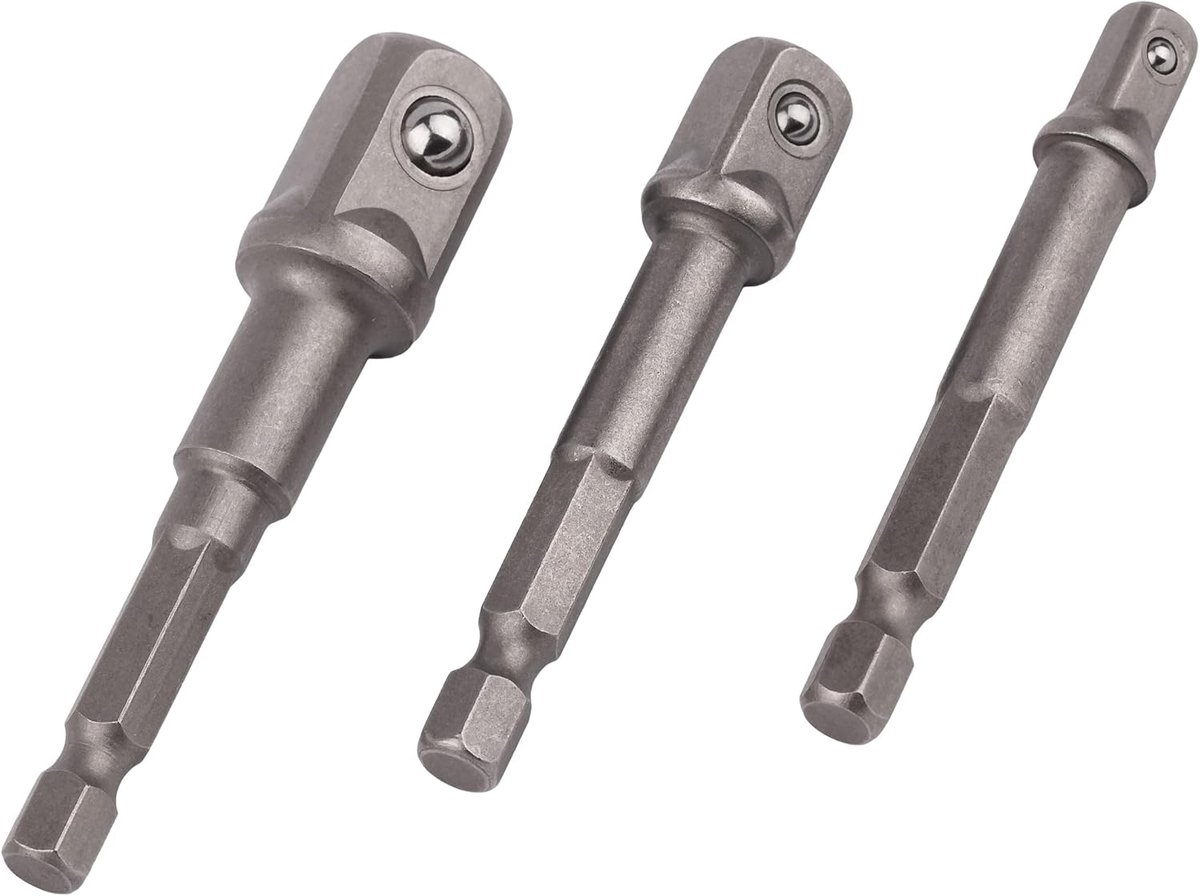 Allen adapter 1/4", 1/2", 3/8" - 3 stuks - universeel gebruik - perfecte aansluiting op verschillende gereedschappen - ShopVlot