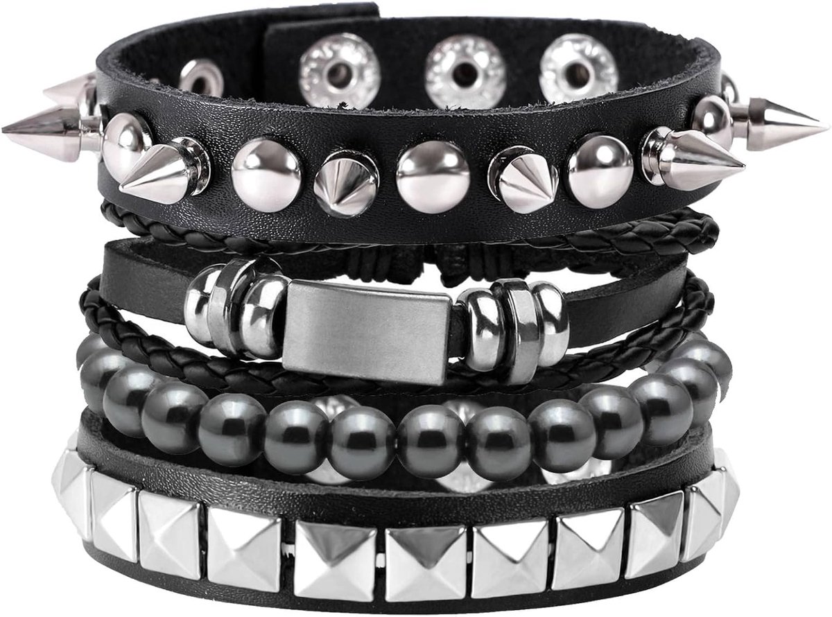 Geweven leren armbanden 12 stuks - verstelbaar - faux leer - stijlvol accessoire voor hem en haar - ShopVlot