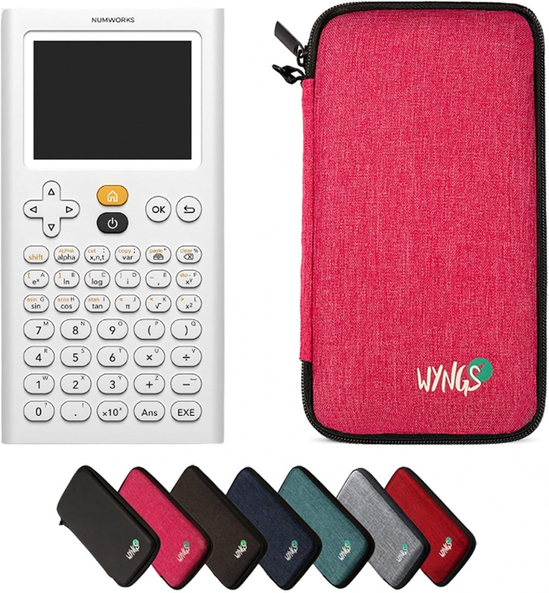 Grafische rekenmachine NumWorks - Basispakket incl. WYNGS beschermcase roze - Perfect voor school en kantoor - ShopVlot