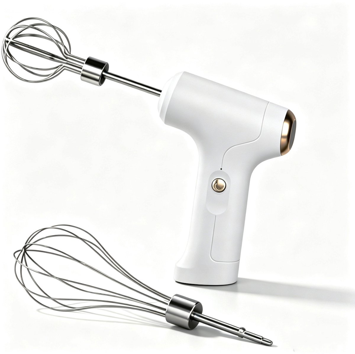 Elektrische Handmixer met 2 304 Mengbladen - Draadloze Eierklopper met 3 Snelheden - USB Oplaadbaar Keukenmixer voor Melk, Room, Eieren en Cakebeslag