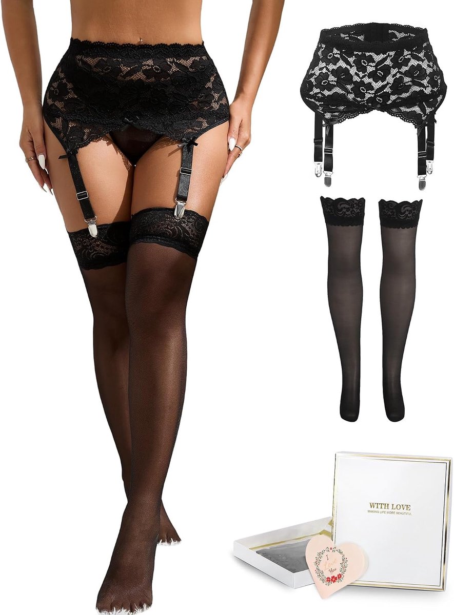 Suspender belt hoge taille - sexy kant - oversize met 4 verstelbare clips - ShopVlot