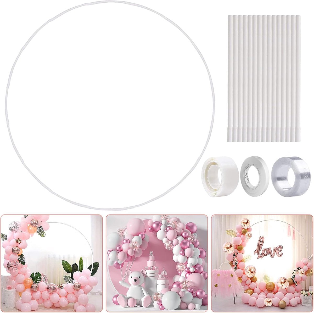 Ballonboog standaard - ronde ballonboog frame - stevig en flexibel - ideaal voor feesten - ShopVlot