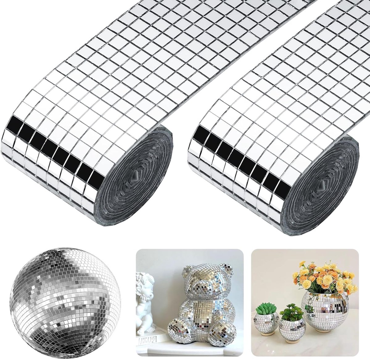 Mosaic tegels 3200 stuks - spiegel glas - zelfklevend - voor kerstdecoratie - ShopVlot