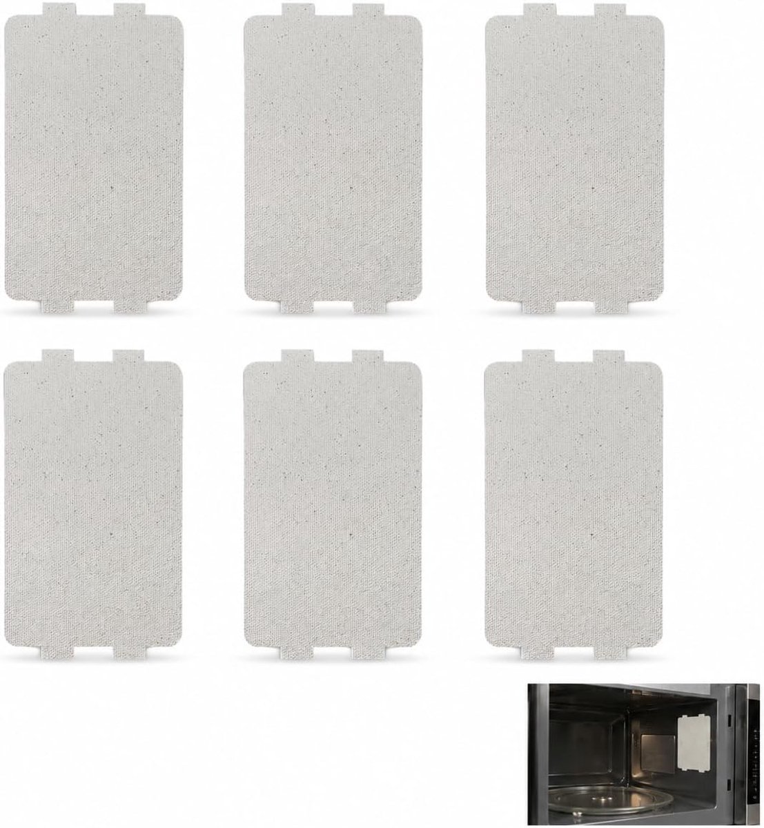 6 stuks universele mica-platen voor magnetron, 117 x 64 mm, golfgeleidingsdeksels, hoge hittebestendigheid, thermische - ShopVlot
