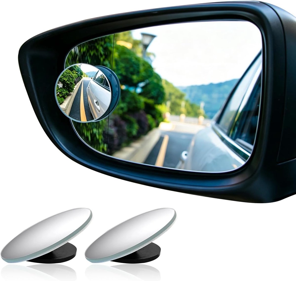 2 Stuks Blind Spot Spiegel, HD Convex Lens, Verstelbare Achteruitkijkspiegels voor Auto, Caravan en SUV, Verbeter Zicht en Veiligheid tijdens Rijden