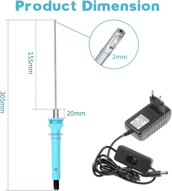 Elektrische Styrofoam Cutter met EU Plug - Hot Wire Cutter, Ideaal voor Precisie Snijden en Graveren van Schuim (15cm) — afbeelding 5