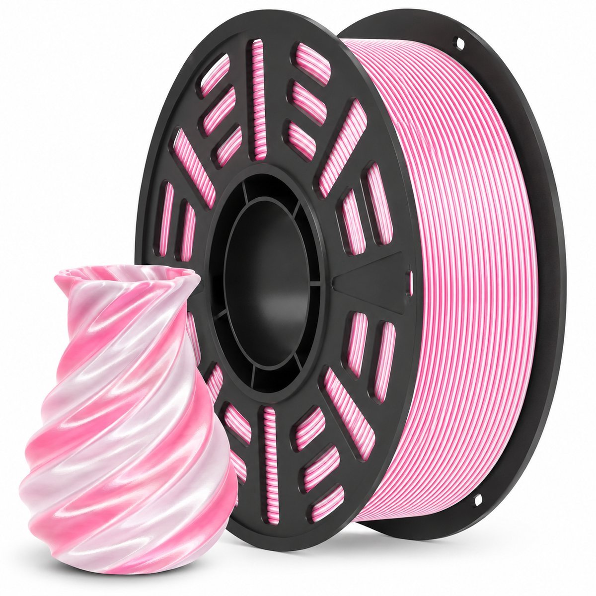 PLA Silk+ Multi Color Sakura Wit & Roze / Moonlight Pink – 1KG – 3D Printer Filament – Zijdeglans – Snelle Levering – Morgen in Huis