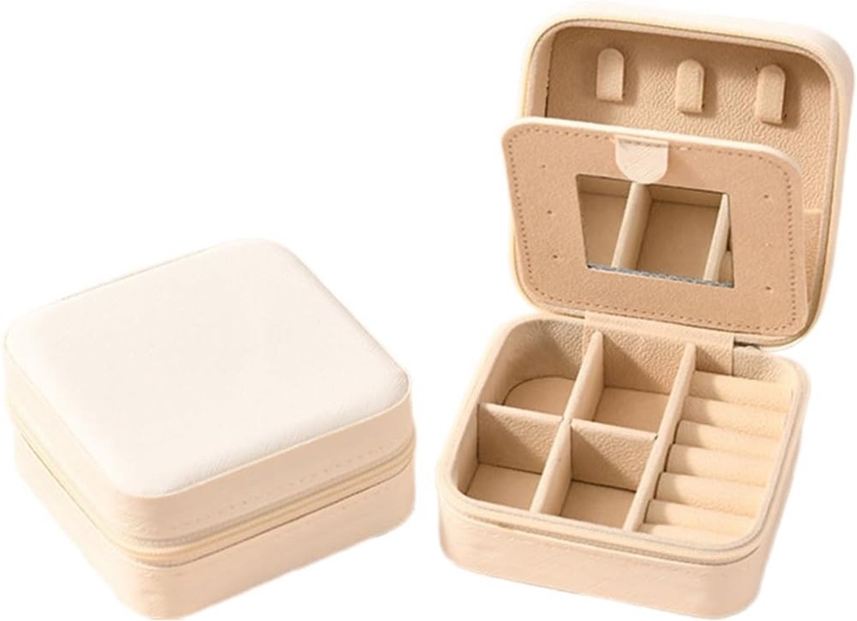 Compacte sieradenorganizer met spiegel, perfect voor op reis en thuis, ideaal als cadeau voor dames