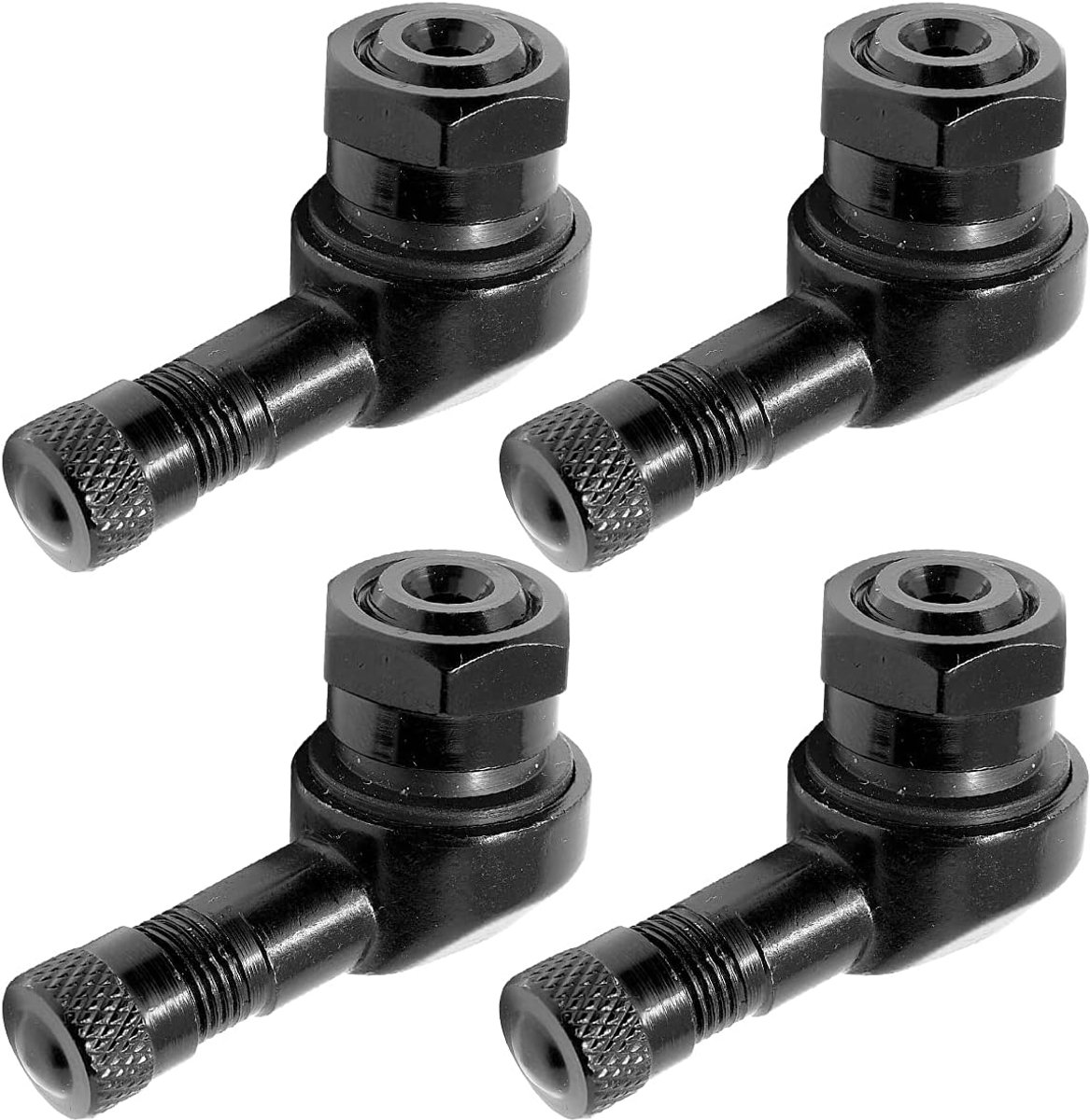 90 Degree Tire Valve Adapter, 4 Pcs Aluminum Angle Valves for Motorcycle 90 Degree Shaft Caps Tire Extension Valve - ShopVlot