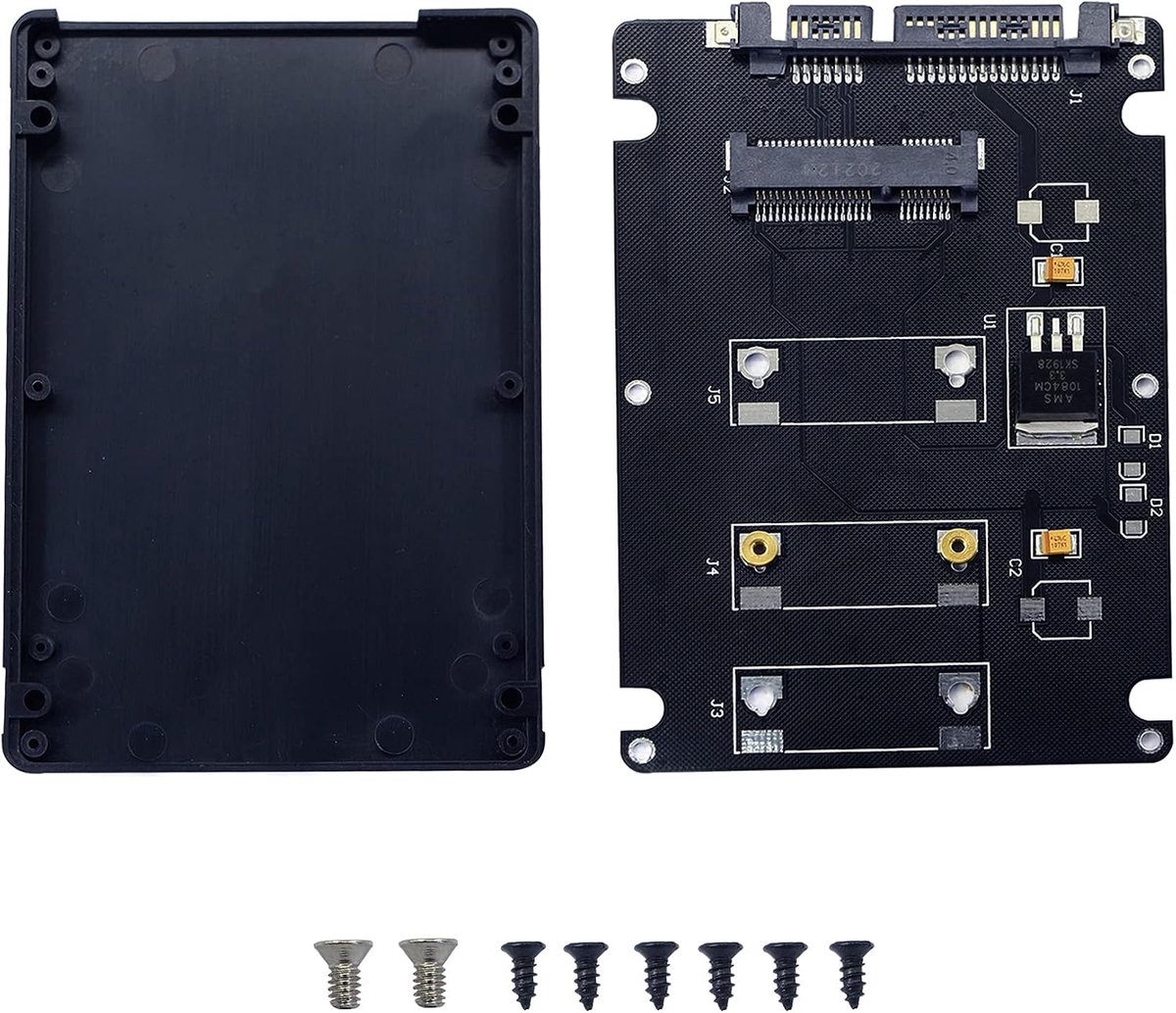 GINTOOYUN MSATA Mini PCI-E SSD to 2.5" SATA Converter Card with Shell Black for Notebook Laptop, Desktop Computer and - ShopVlot