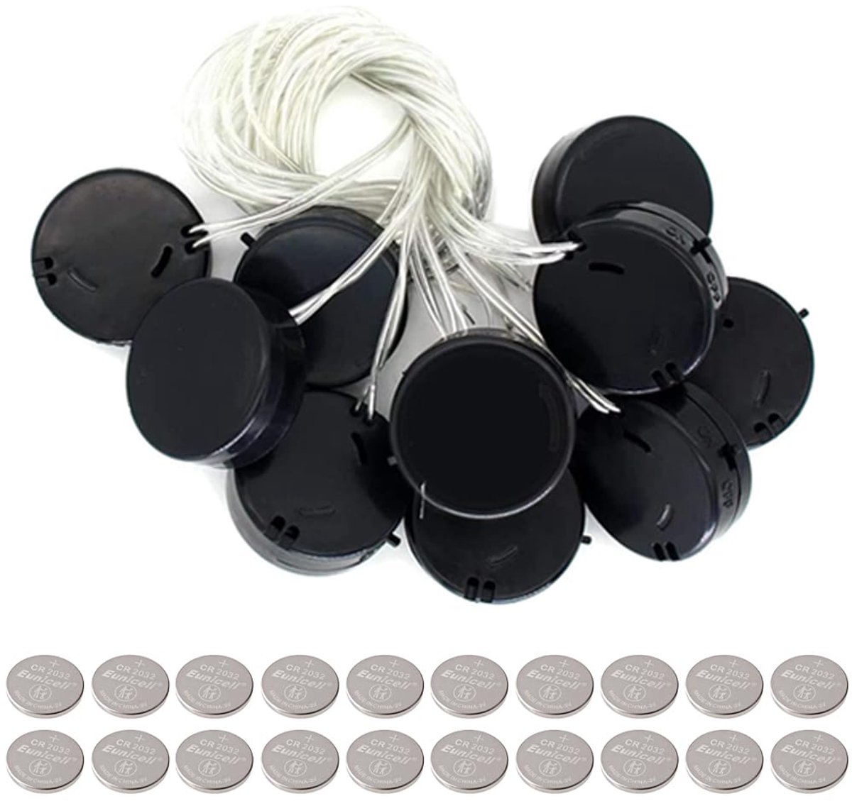 2 stuks CR2032 knoopbatterijhouder, bekabeld type, 3 V knoopcelsokkel met aan/uit-schakelaar en kap, bekabeld type - ShopVlot