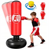 Boxing Bag voor Kinderen - Opblaasbare Bokszak - Staande Boksbal op Voet - 160 cm - PVC - met Handschoenen & Pomp - Fitness en Stress - Voor Kinderen 6-12 jaar - Training