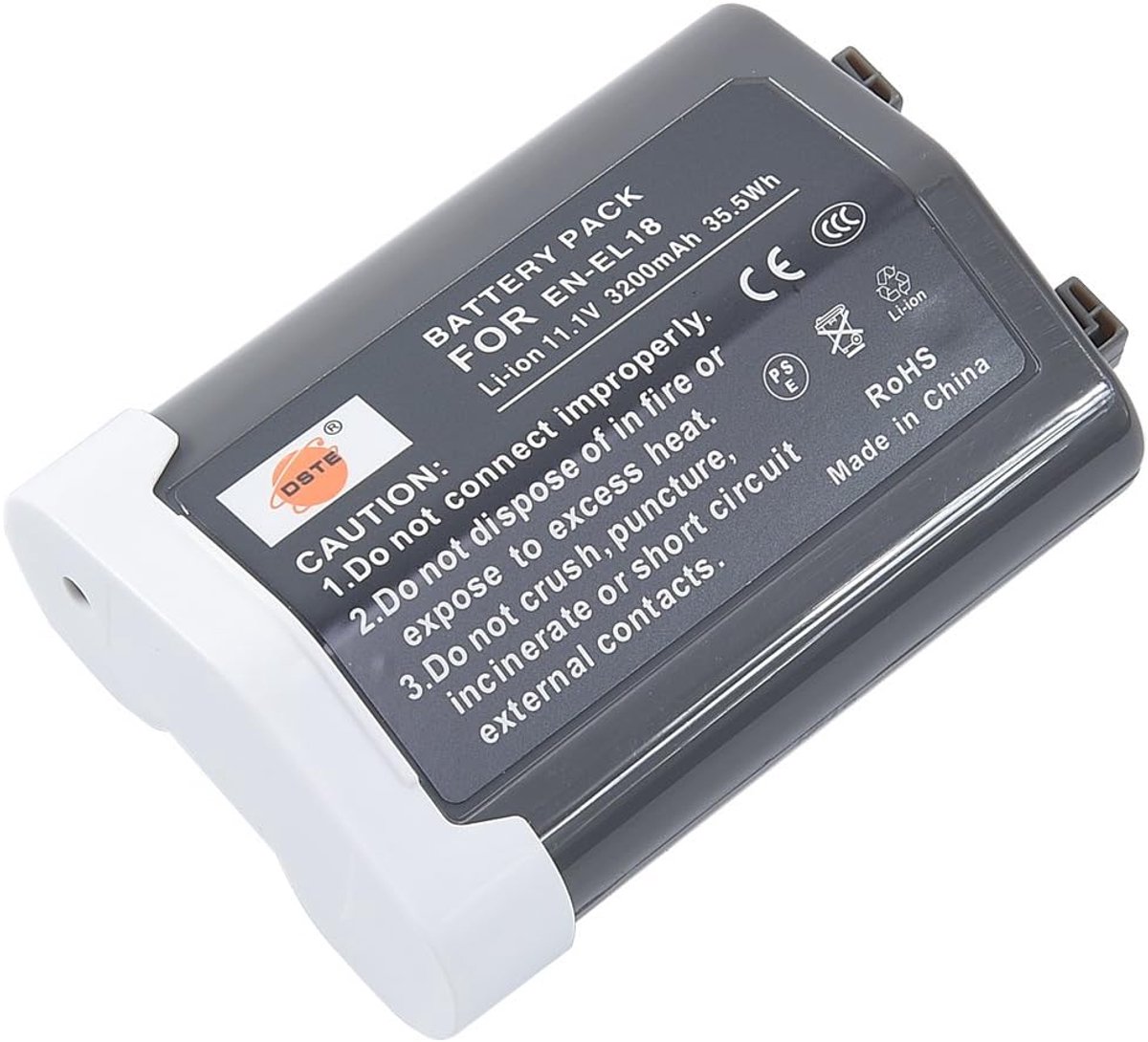 DSTE EN-EL18 ENEL18 Replacement Battery Battery Compatible with Nikon D4, D4S, D800, D800E - ShopVlot