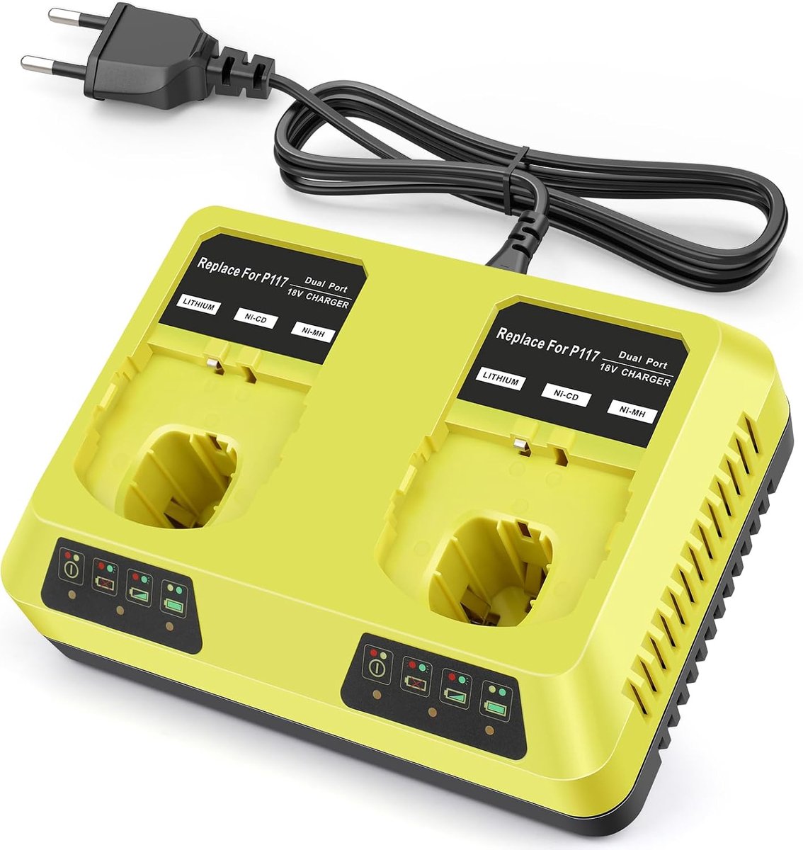 ASUNCELL P117 Dual Port Charger for ONE+ P107-108, P102-105, 12V-18V Battery, Fast Charger, Replacement P118 P119 P135 - ShopVlot