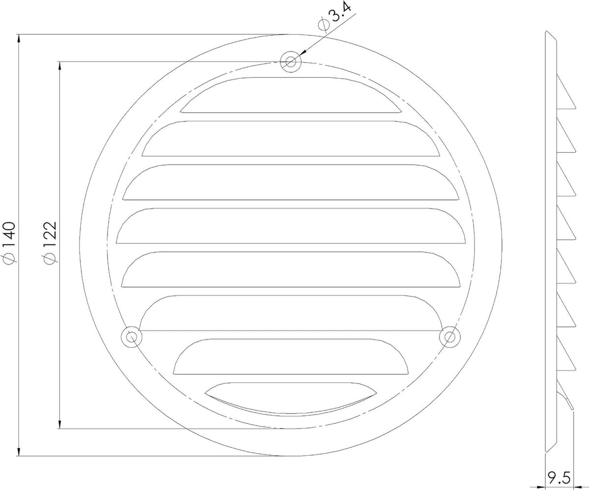 Ø 100mm Stainless Steel Ventilation Grille with Mosquito Mesh - Metal Ventilation Grilles - ShopVlot