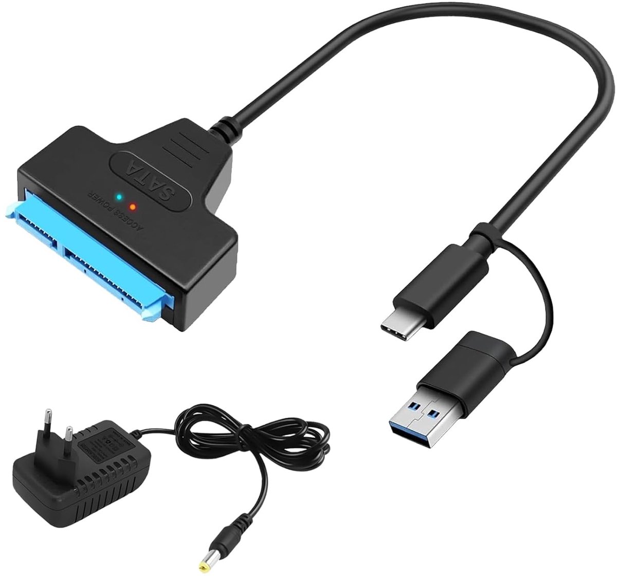 SATA to USB Adapter, SATA USB 3.0 for External and Internal Hard Drives, 2.5" 3.5" SSD/HDD Adapter, Compatible with - ShopVlot