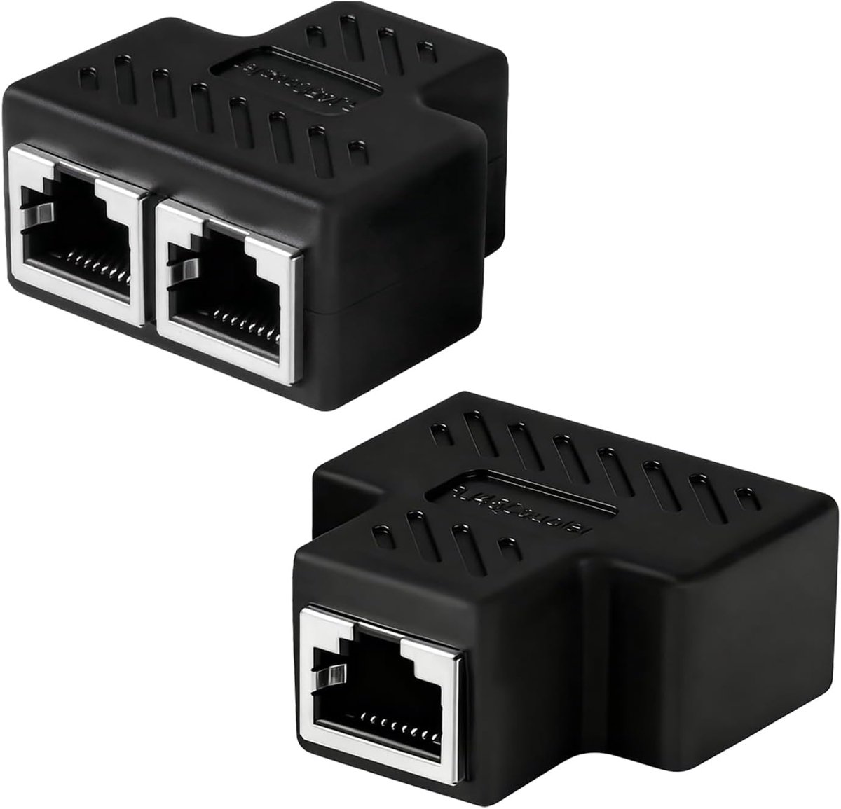 2 stuks RJ45 splitter, RJ45 1 naar 2, ethernet-netwerkadapter met dubbele poort, voor LAN-kabel, Cat7, Cat6, Cat5 - ShopVlot