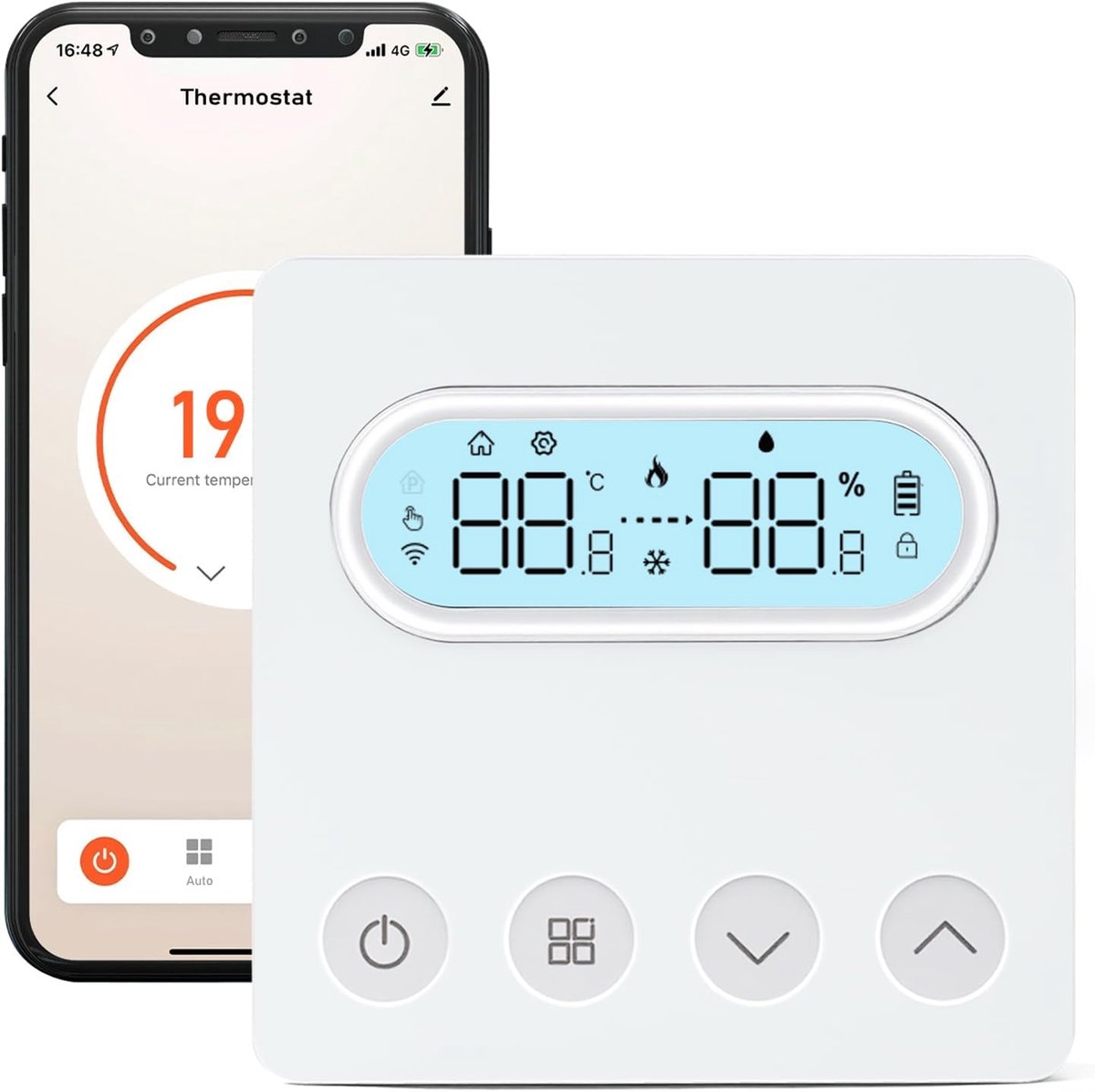 Tuya WiFi thermostaat voor gasketel, Smart kamerthermostaat, kamerthermostaat, vloerverwarming, digitale lcd-display - ShopVlot