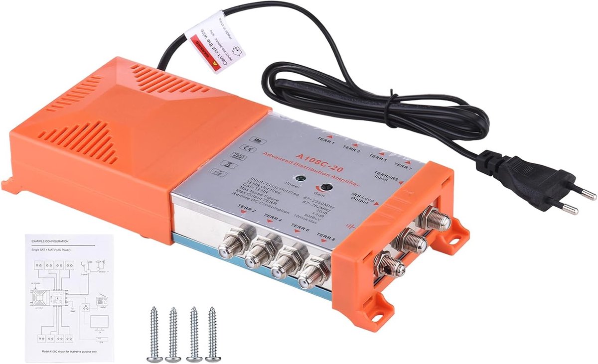 8-way distribution amplifier for terrestrial TV and radio signals - ShopVlot