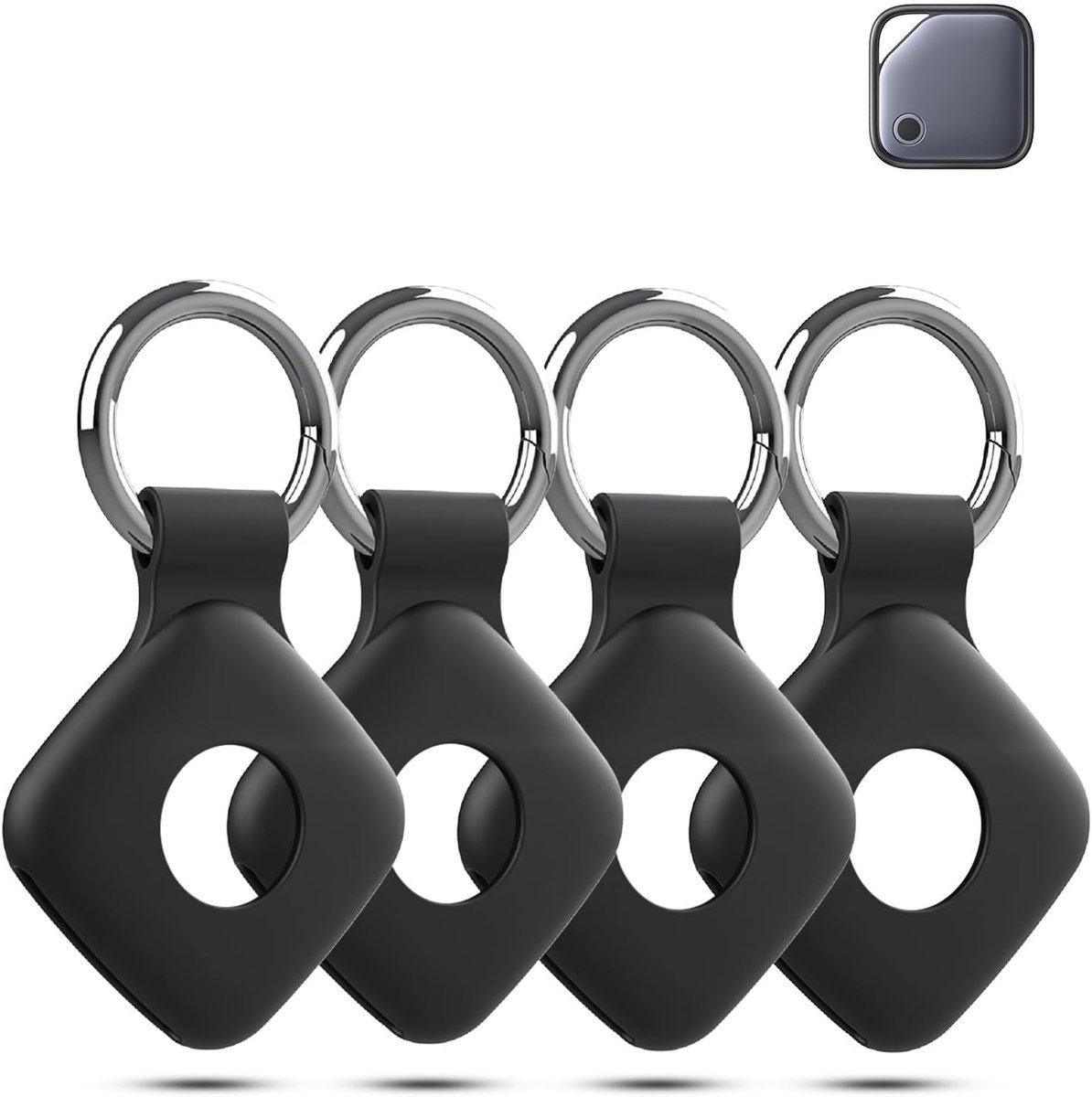 Pack of 4 Silicone Protective Cases for Ugreen FineTrack, Shockproof, Scratch-Resistant Soft Case, Black - ShopVlot