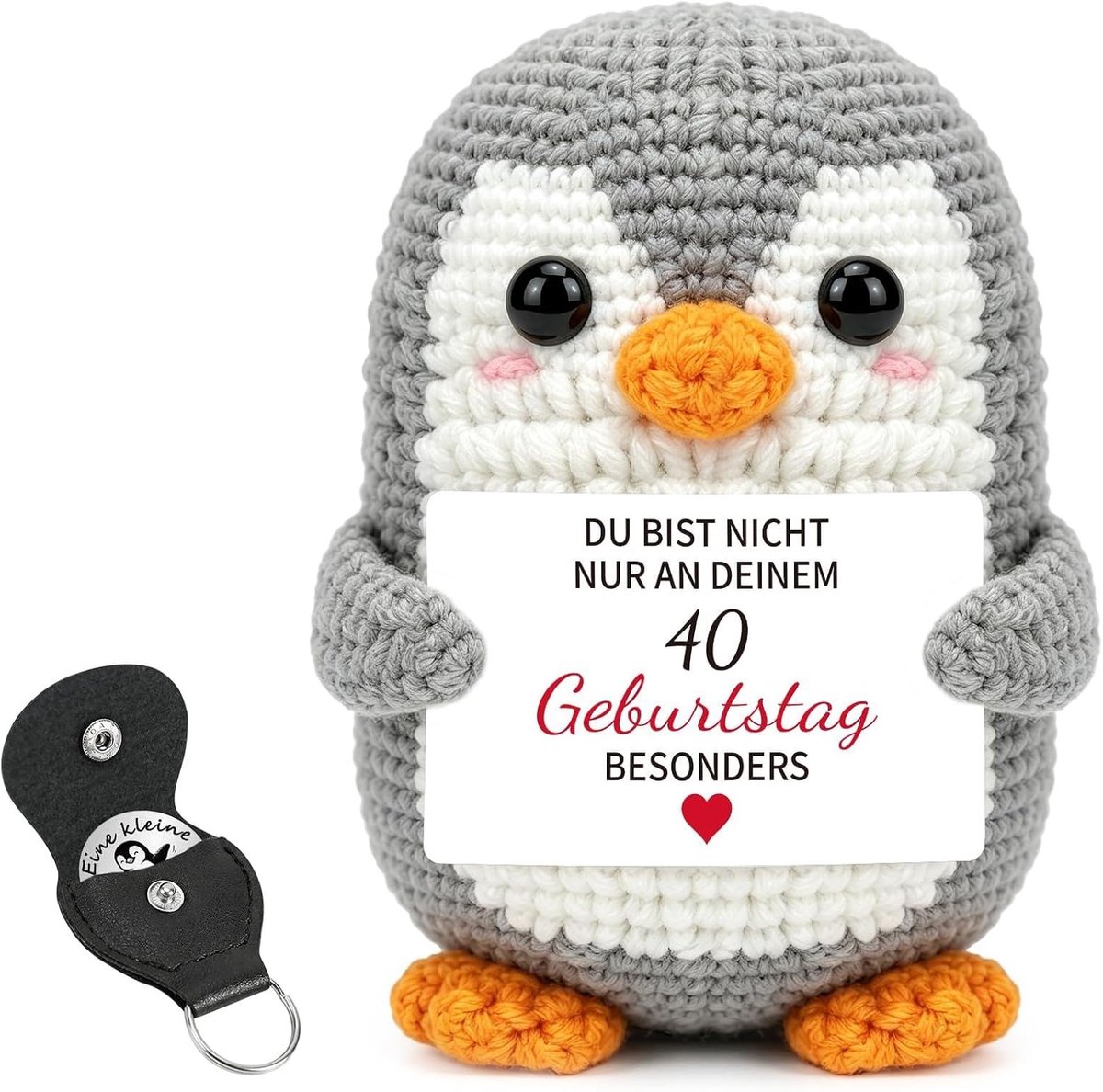 40e verjaardagscadeau voor vrouwen mannen, Pocket Hug Pinguïn met verjaardagskaart, Happy Birthday pinguïn - ShopVlot