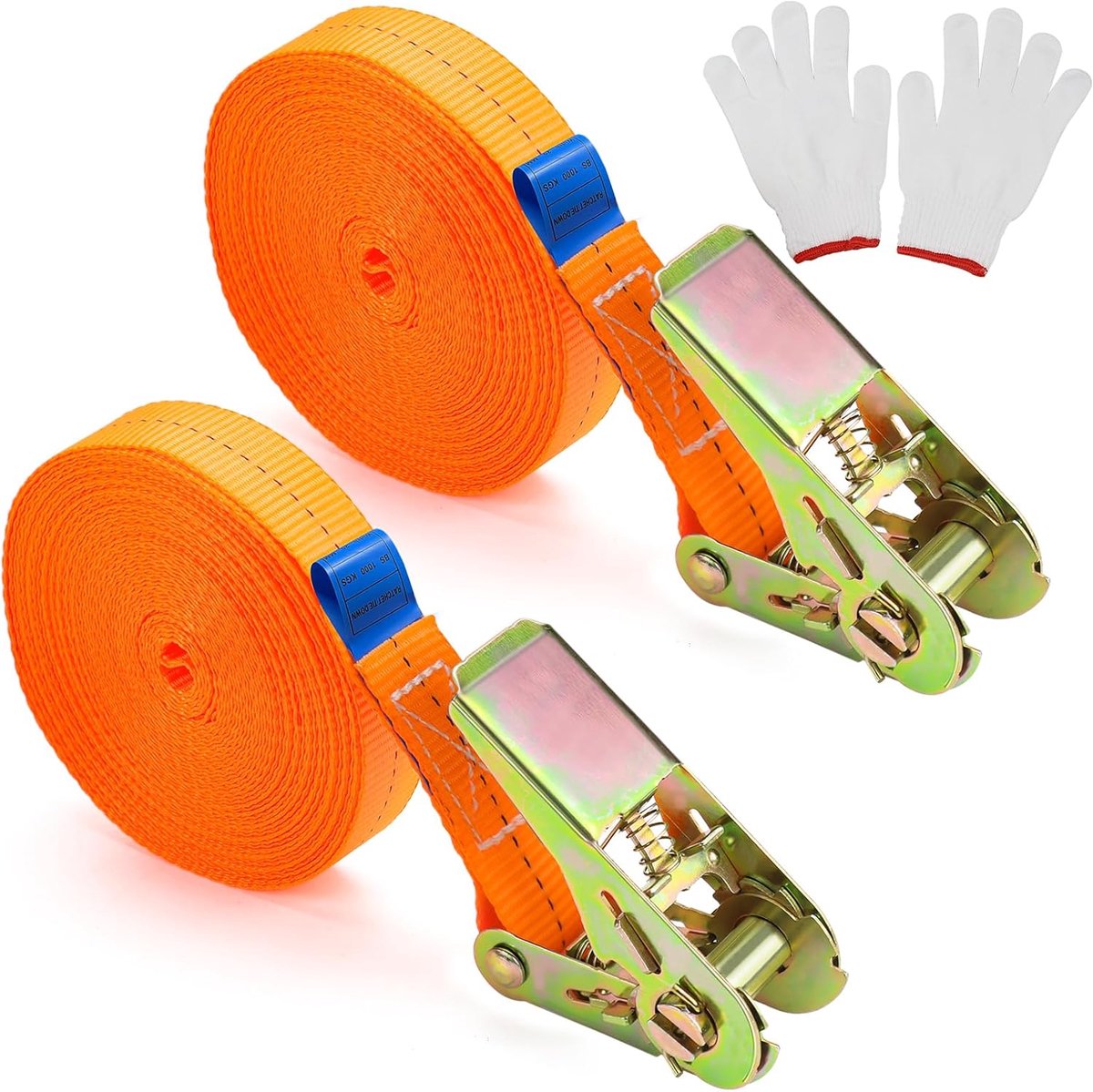 2 Pieces Lashing Straps with Ratchet Lock, Lashing Straps with Ratchet, Tension Strap, Load Capacity, 10 m, Fastening - ShopVlot