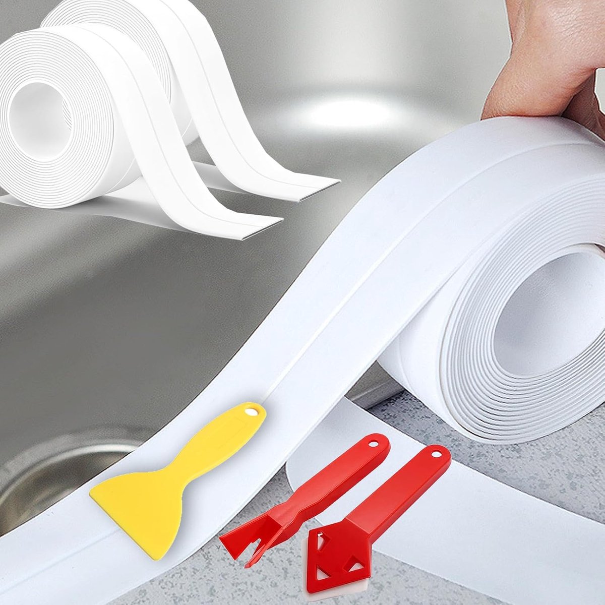2 Rolls White Self Adhesive Sealing Tape, Self Adhesive Waterproof Sealing Tape, Sealing Tape, Self Adhesive Sealing - ShopVlot