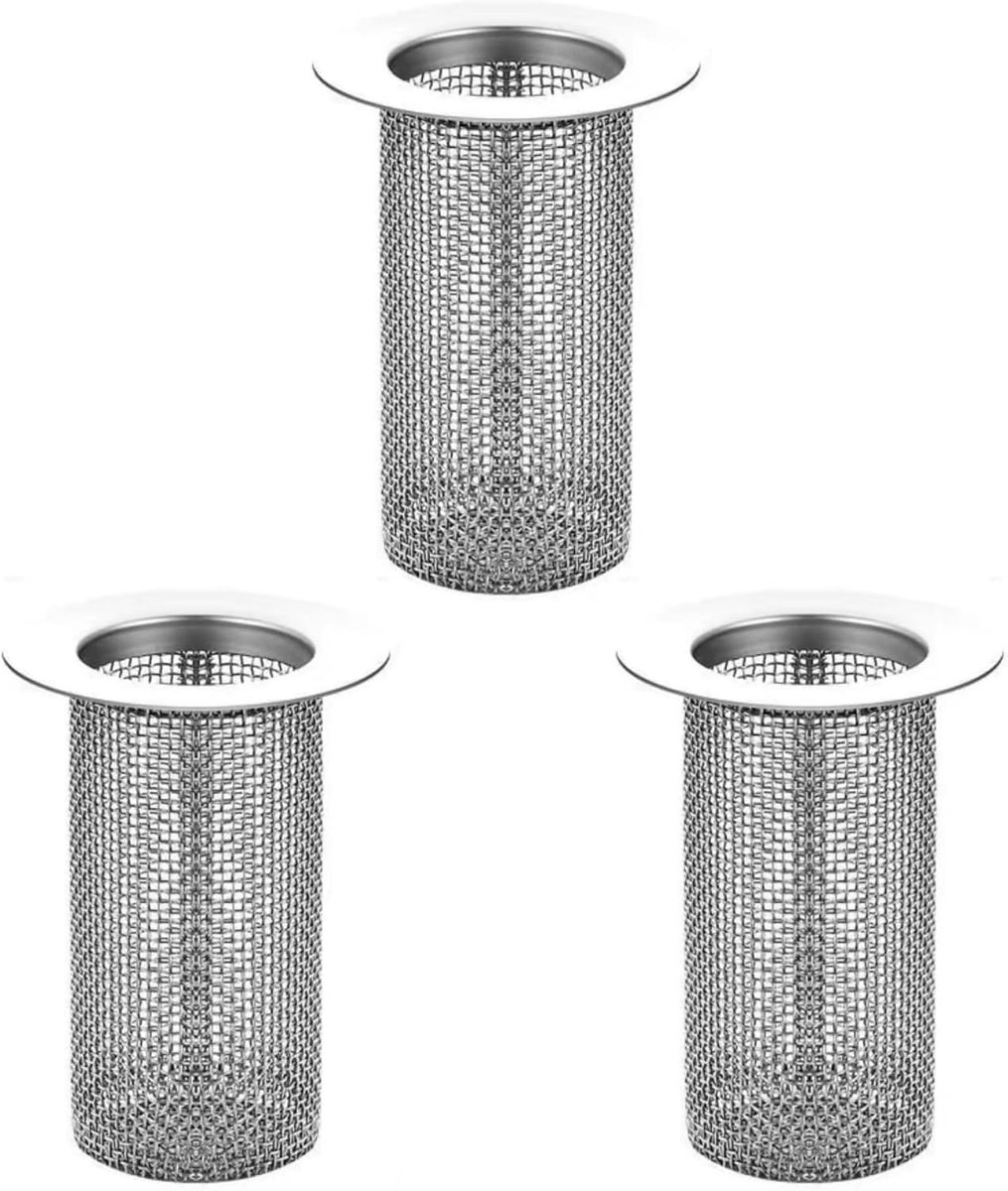 Pack of 3 stainless steel hair filters for shower, sink, kitchen, kitchen, bathroom, balcony. - ShopVlot