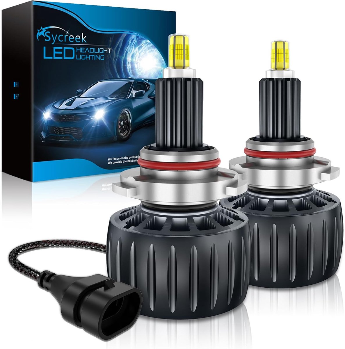 Sycreek H3 LED Bulbs 30,000 lm 100 W 6000 K Super Bright 360 Degree LED Car Bright Headlight Conversion Kit Plug and - ShopVlot