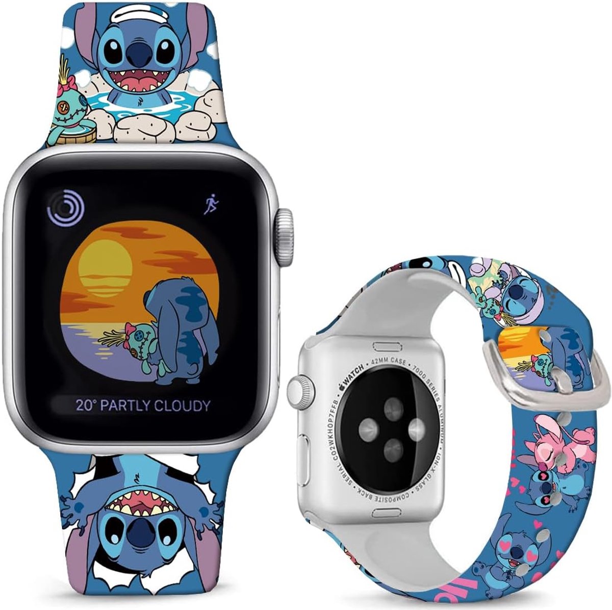 Compatible with Apple Watch Band Stitch Holiday Paty 42mm, 44mm, 45mm/iWatch Ultra 49mm Soft Silicone Magic Fancy - ShopVlot