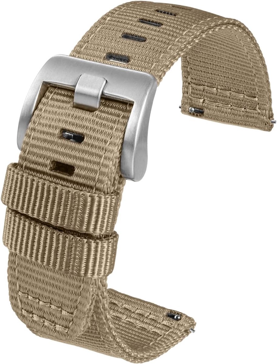 TACTICAL FROG 24mm Nylon Replacement Strap for Men Women Military Strap with Stainless Steel Buckle Black Gray - ShopVlot