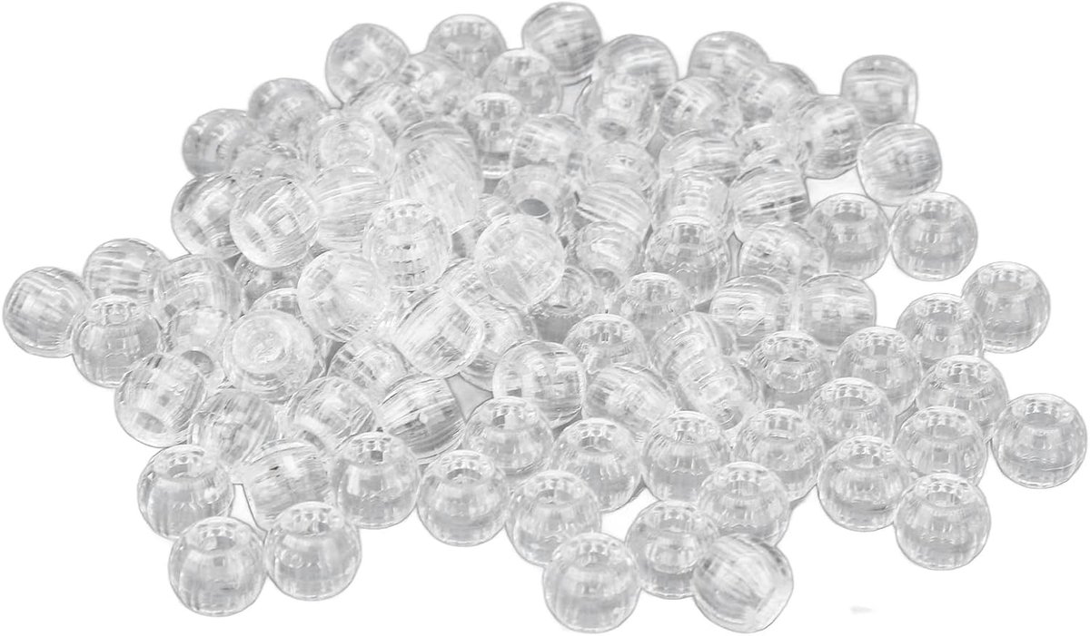 100pcs Hair Braiding Beads Plastics Large Hole Section 12mm Dreadlocks Hair Braid Beads(Transparent) - ShopVlot