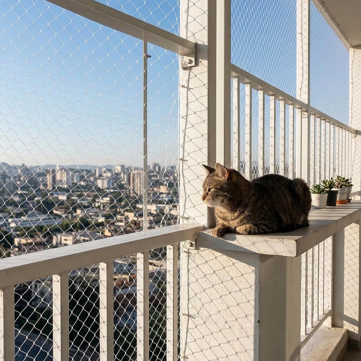 Kattennet 10 x 3 m - Transparant - Dierenbescherming - Veiligheid voor balkon, trappen en ramen - ShopVlot