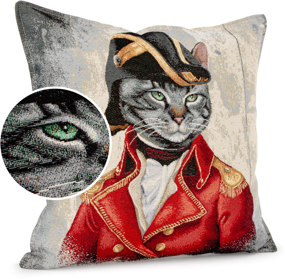 ANRO Sierkussen Officier 45x45cm – Jacquard Gobelin Inclusief Vulling Bank Woonkamer Decoratief