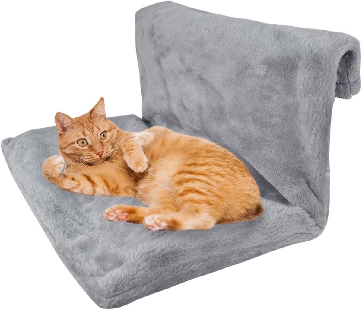 Zachte Hangmat voor Katten, Radiator Bed van Pluche, Vierkant Design, Comfortabel en Warm