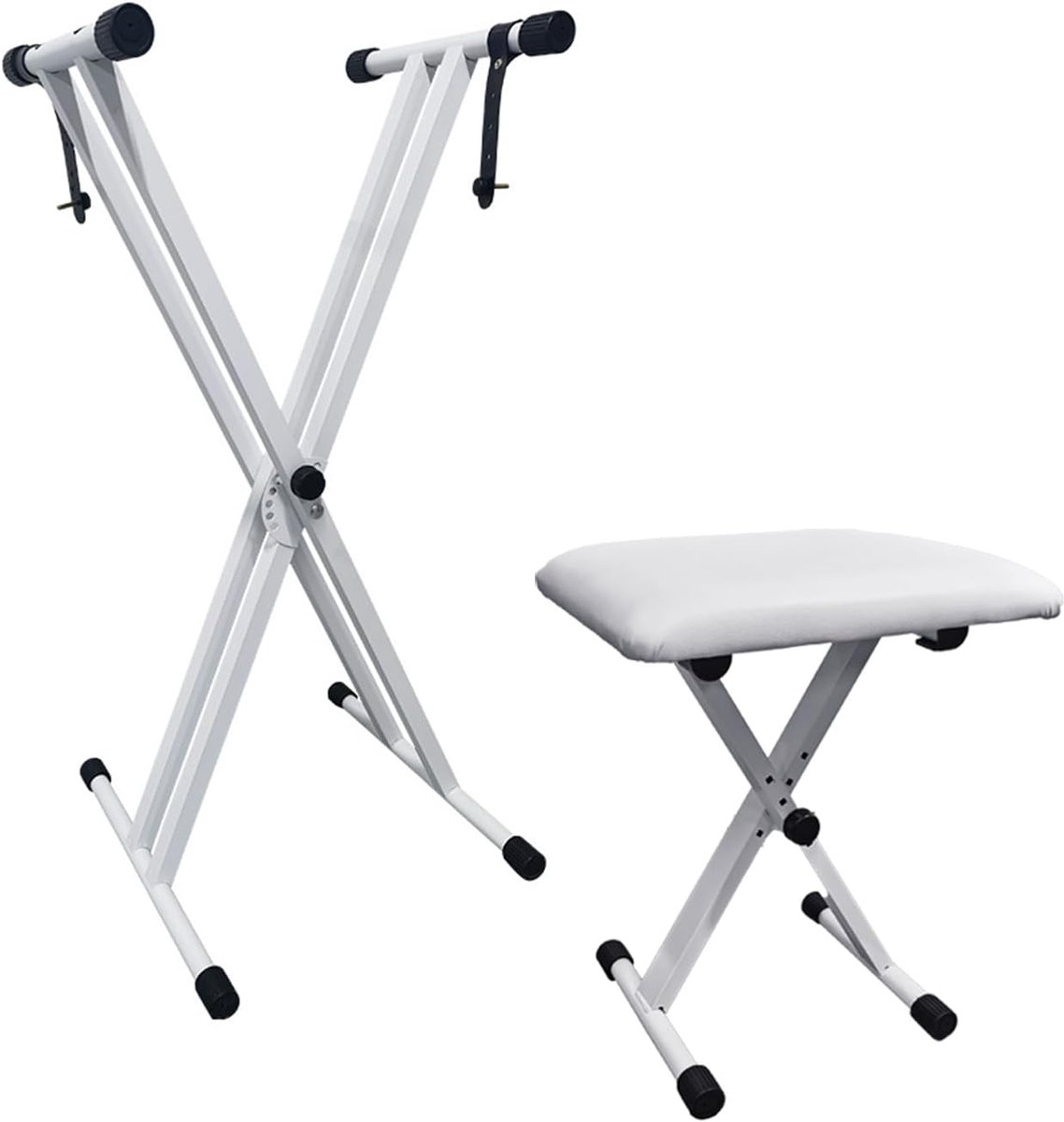 Keyboardstand met Piano Stool - Vouwbaar - 7-weg hoogte verstelbaar - Stabiele constructie voor optimale speelervaring - ShopVlot